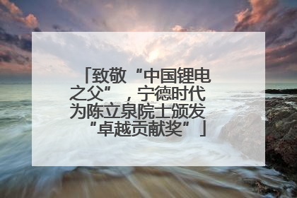 致敬“中国锂电之父”，宁德时代为陈立泉院士颁发“卓越贡献奖”