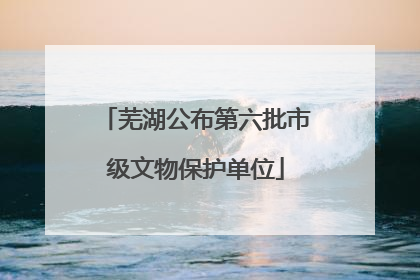 芜湖公布第六批市级文物保护单位
