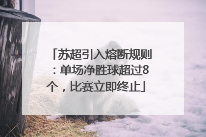 苏超引入熔断规则：单场净胜球超过8个，比赛立即终止