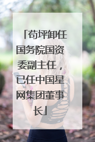 苟坪卸任国务院国资委副主任，已任中国星网集团董事长