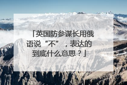 英国防参谋长用俄语说“不”，表达的到底什么意思？