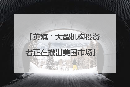 英媒：大型机构投资者正在撤出美国市场