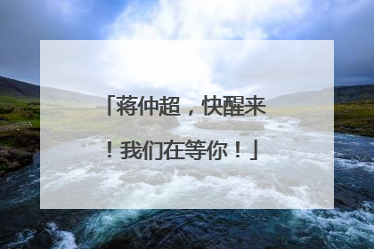 蒋仲超，快醒来！我们在等你！