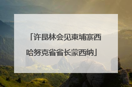 许昆林会见柬埔寨西哈努克省省长蒙西纳