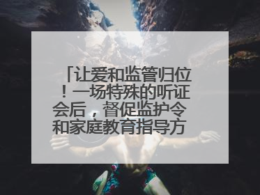 让爱和监管归位！一场特殊的听证会后，督促监护令和家庭教育指导方案同时送达