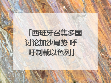 西班牙召集多国讨论加沙局势 呼吁制裁以色列