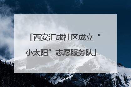 西安汇成社区成立“小太阳”志愿服务队