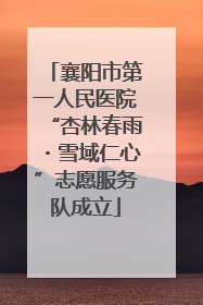 襄阳市第一人民医院“杏林春雨・雪域仁心”志愿服务队成立