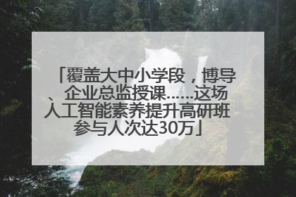 覆盖大中小学段，博导、企业总监授课……这场人工智能素养提升高研班参与人次达30万