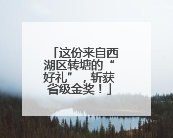这份来自西湖区转塘的“好礼”，斩获省级金奖！