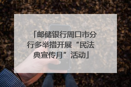 邮储银行周口市分行多举措开展“民法典宣传月”活动