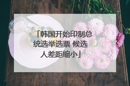 韩国开始印制总统选举选票 候选人差距缩小