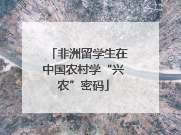 非洲留学生在中国农村学“兴农”密码