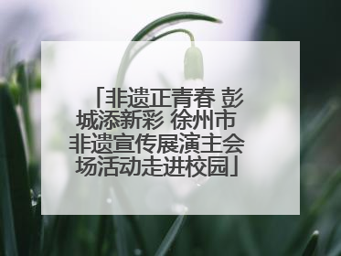 非遗正青春 彭城添新彩 徐州市非遗宣传展演主会场活动走进校园