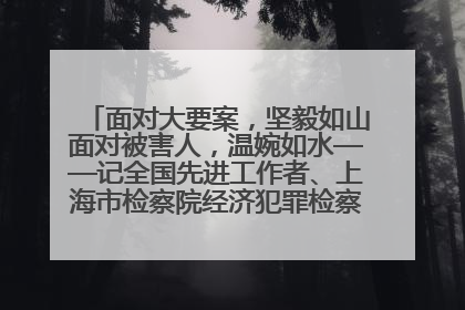 面对大要案，坚毅如山面对被害人，温婉如水——记全国先进工作者、上海市检察院经济犯罪检察部主任马玮玮