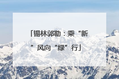 锡林郭勒：乘“新”风向“绿”行