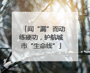 闻“漏”而动练硬功，护航城市“生命线”
