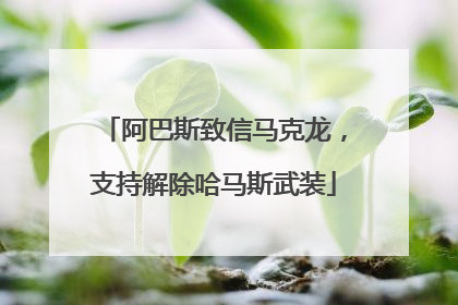阿巴斯致信马克龙，支持解除哈马斯武装