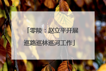 零陵：赵立平开展巡路巡林巡河工作