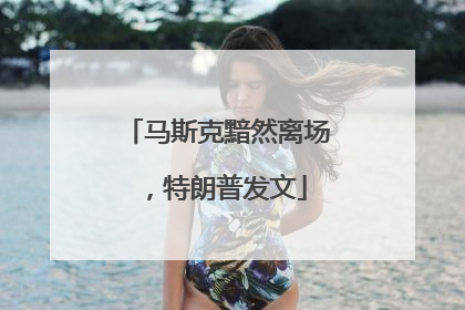 马斯克黯然离场，特朗普发文
