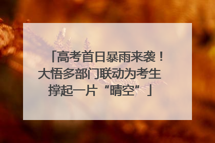 高考首日暴雨来袭！大悟多部门联动为考生撑起一片“晴空”