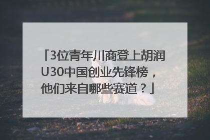3位青年川商登上胡润U30中国创业先锋榜，他们来自哪些赛道？