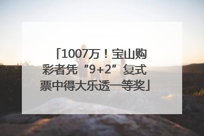 1007万！宝山购彩者凭“9+2”复式票中得大乐透一等奖