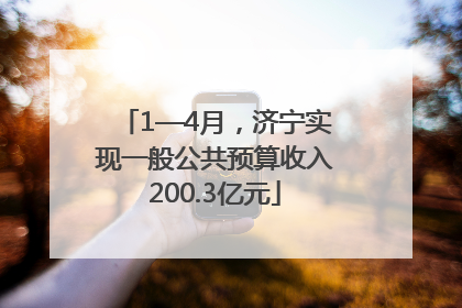 1—4月，济宁实现一般公共预算收入200.3亿元