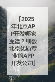 2025年北京APP开发哪家靠谱？细数北京优质专业的APP开发公司