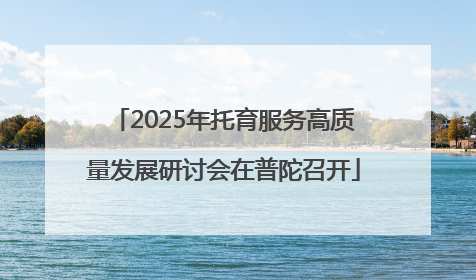 2025年托育服务高质量发展研讨会在普陀召开