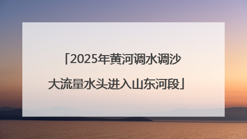 2025年黄河调水调沙大流量水头进入山东河段