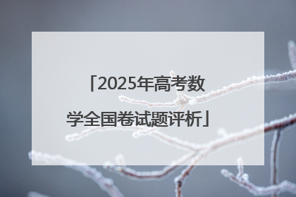 2025年高考数学全国卷试题评析