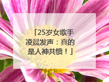 25岁女歌手凌晨发声：真的是人神共愤！