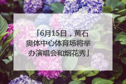 6月15日，黄石奥体中心体育场将举办演唱会和烟花秀
